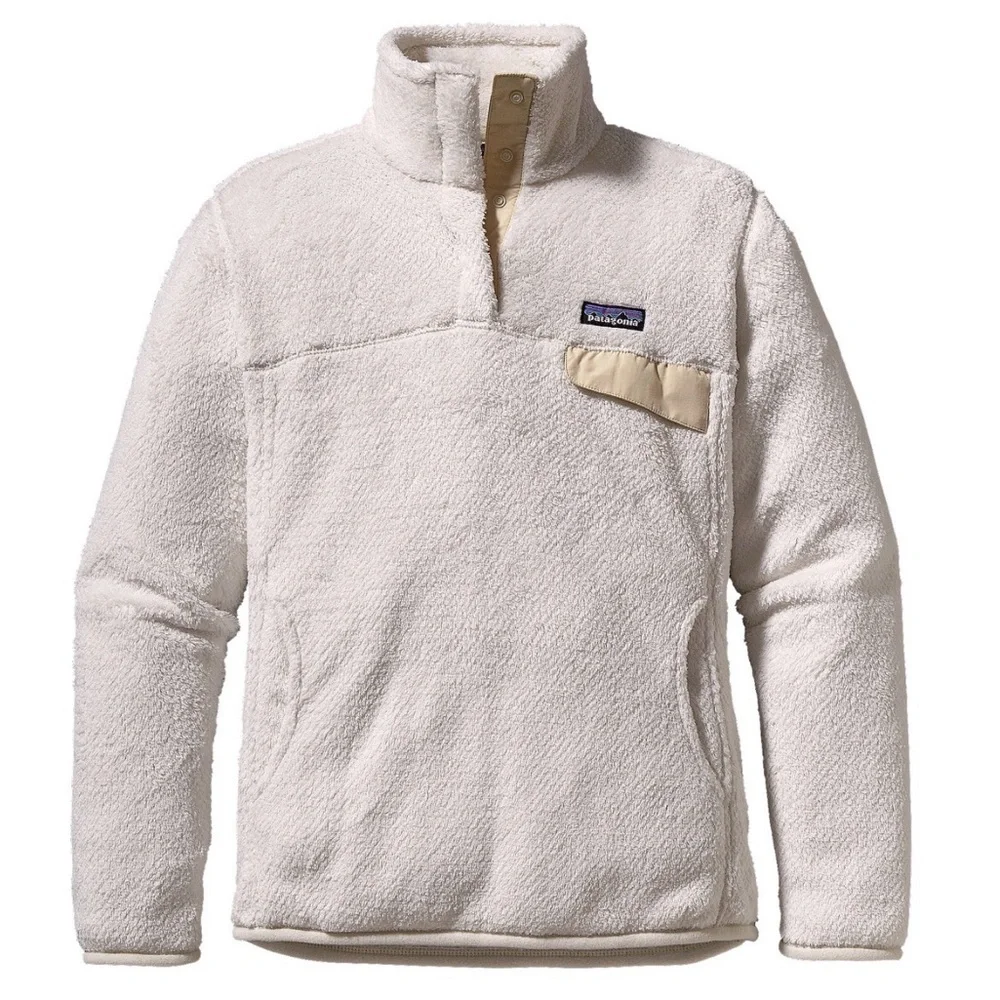 Patagonia Re-Tool Snap-T Fleece Pullover Natural Tan Pocket Women’s S